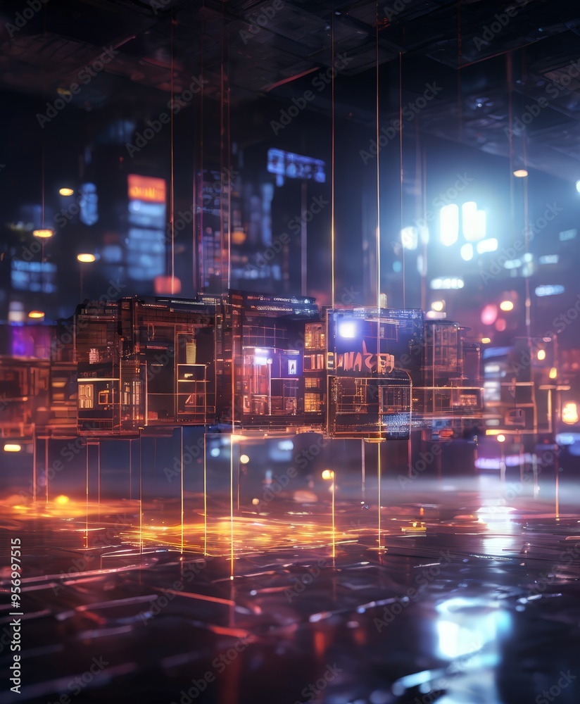 Obraz premium city at night