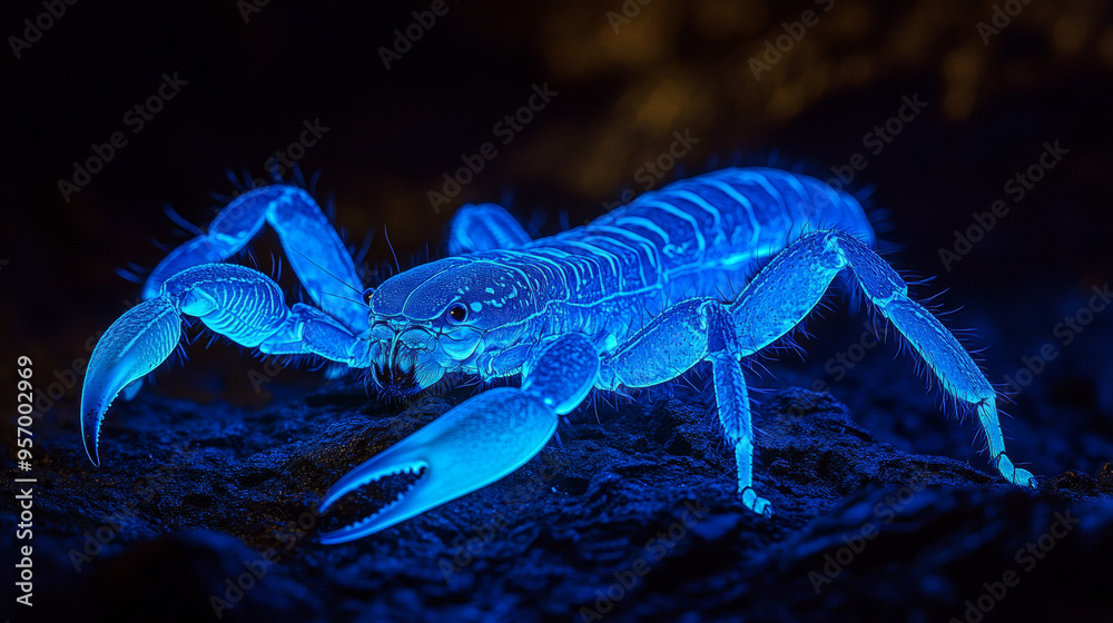 Glowing Blue Scorpion - Macro Photography Glowing Blue Scorpion - Macro Photography