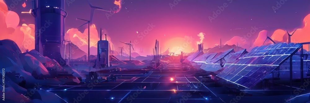 Obraz premium futuristic city with cityscar in the background