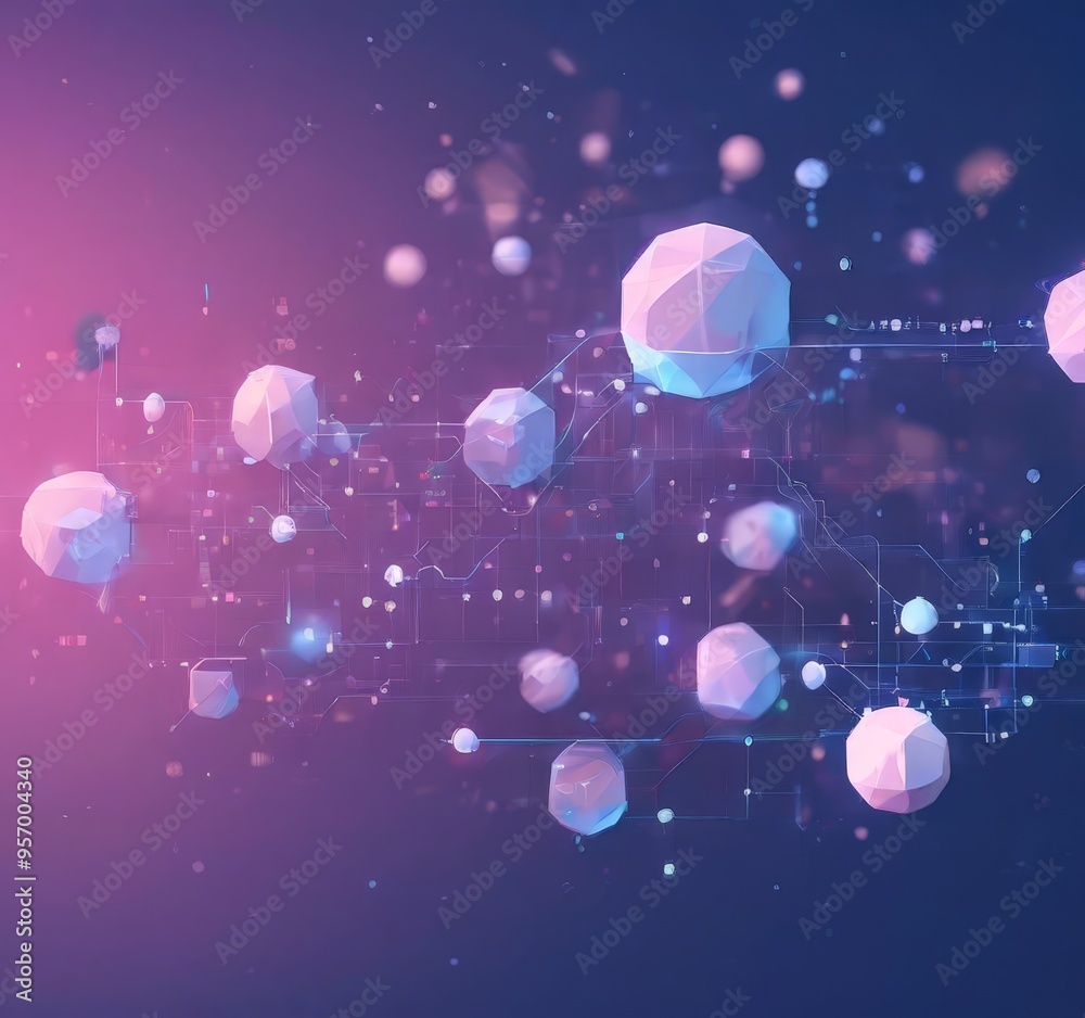 Naklejka premium abstract background with molecules and