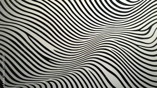 A continuous zigzag line forming a wavy, rhythmic pattern across a canvas.