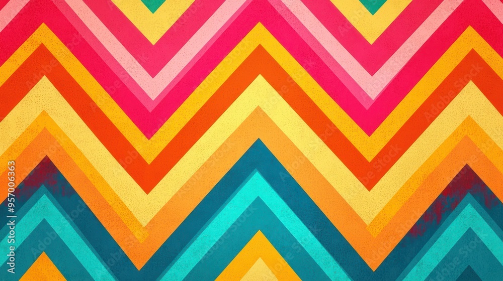 A bright zigzag background with contrasting colors, ideal for a vibrant design. A bright zigzag background with contrasting colors, ideal for a vibrant design.
