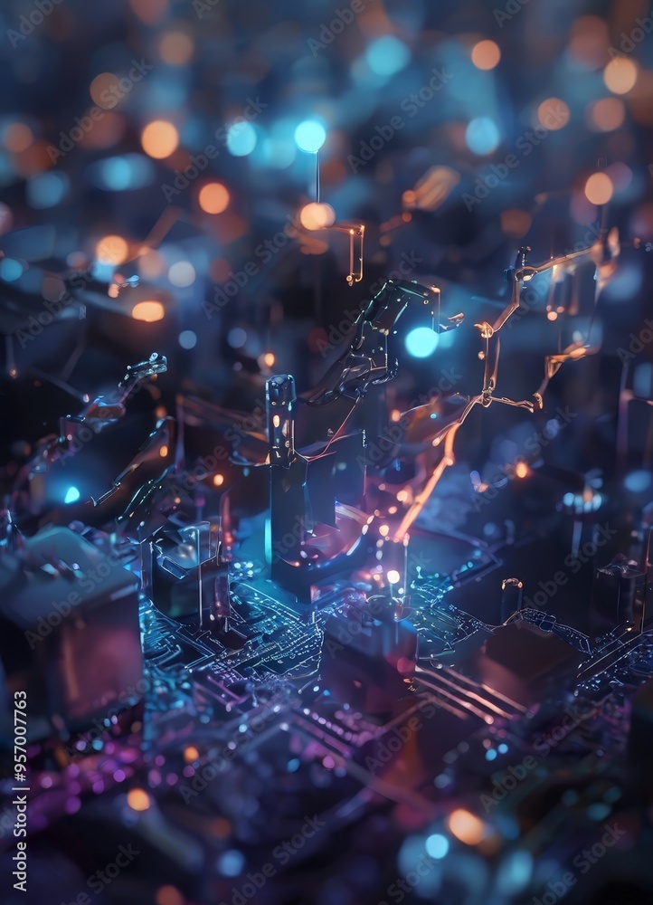 abstract technology background with 3d elements abstract technology background with 3d elements