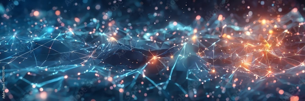 Obraz premium abstract background with glowing particles and