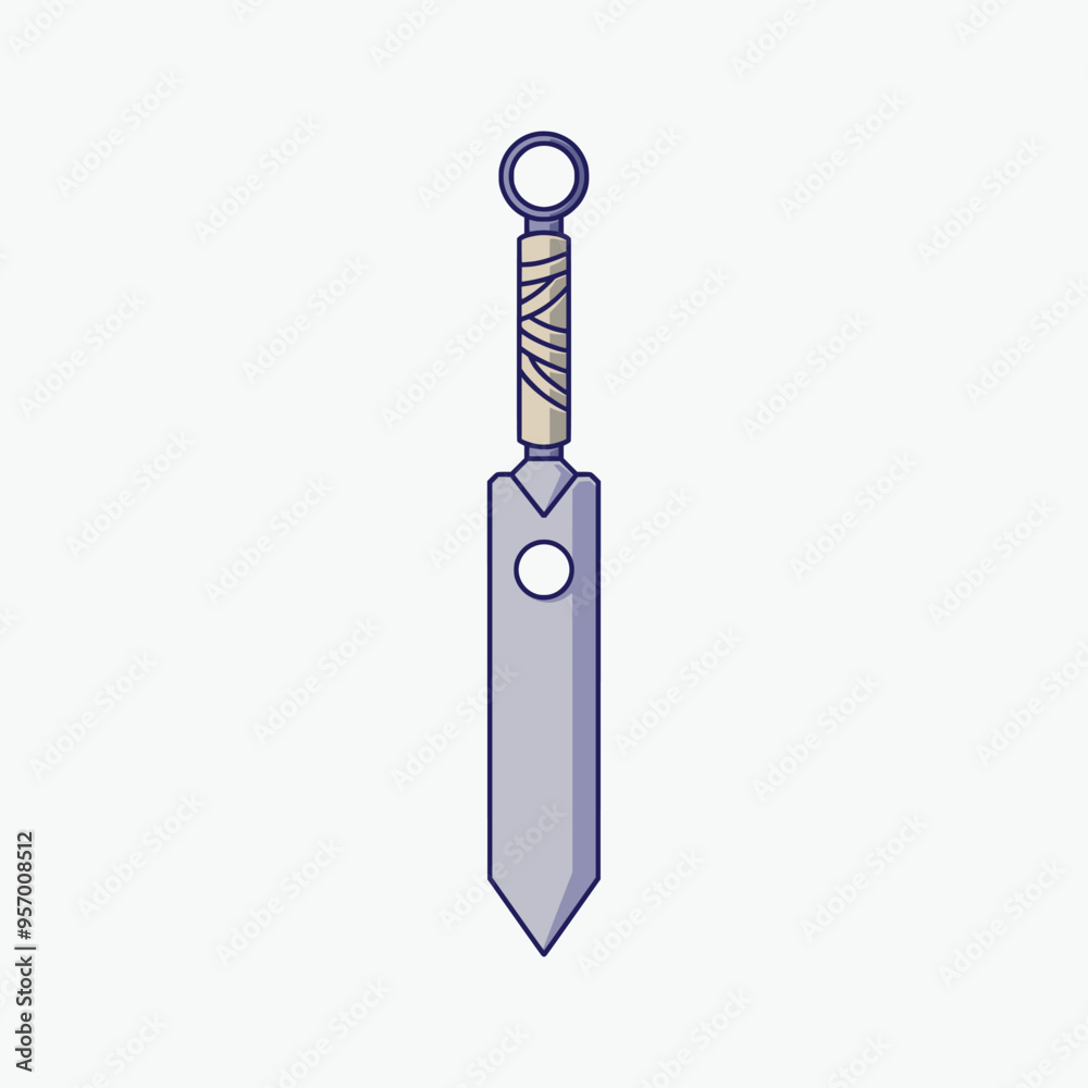 Vector cartoon kunai knife ninja isolated on white background. Vector cartoon kunai knife ninja isolated on white background.