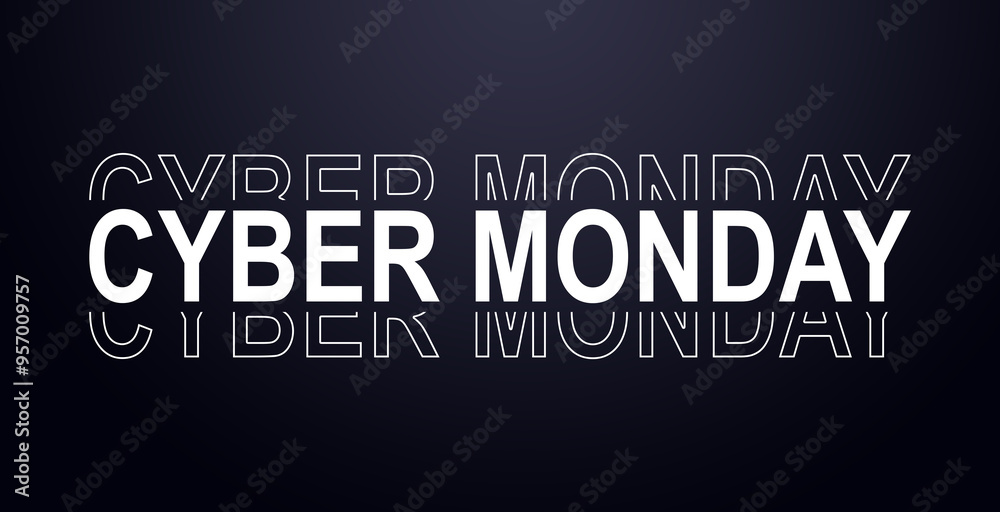 Fototapeta premium Cyber Monday Sale text animation With stage light effect 3d illustration