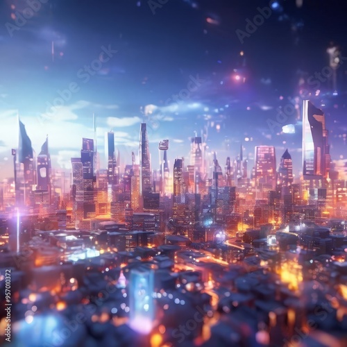 futuristic cityscape background with