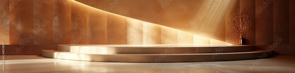 Illuminated architectural corridor with elegant geometric patterns symmetrical design and a bright airy ambiance This modern and minimalist interior space creates a grand Illuminated architectural corridor with elegant geometric patterns symmetrical design and a bright airy ambiance This modern and minimalist interior space creates a grand