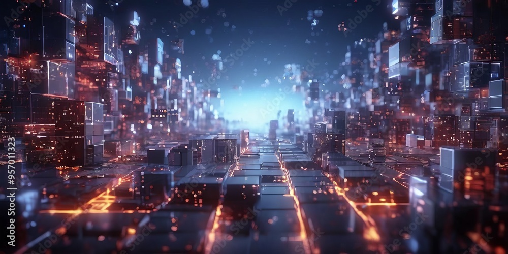 Obraz premium futuristic city at night