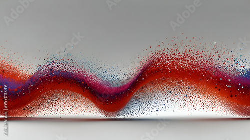 3D render of a digital background visualization of wave particle. Ai generative