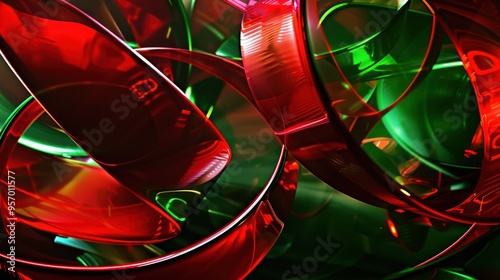 Abstract Red and Green Light Art