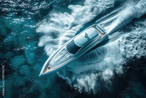 Sea unmanned boat. High -speed, sea drone. Unpitable fighting boat