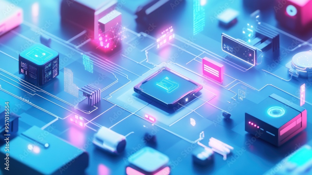 Abstract Futuristic Technology Network