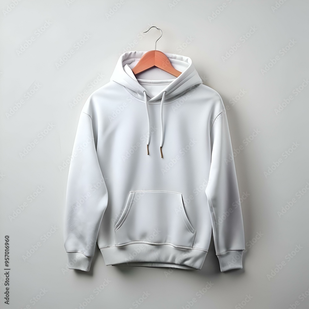 A clean and simple white hoodie mockup hanging on a wooden hanger. perfect for showcasing your designs or brand logos. A clean and simple white hoodie mockup hanging on a wooden hanger. perfect for showcasing your designs or brand logos.