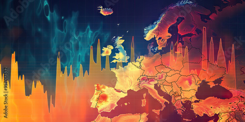 Bold Line Chart: Average Temperature Changes by Decade in Europe