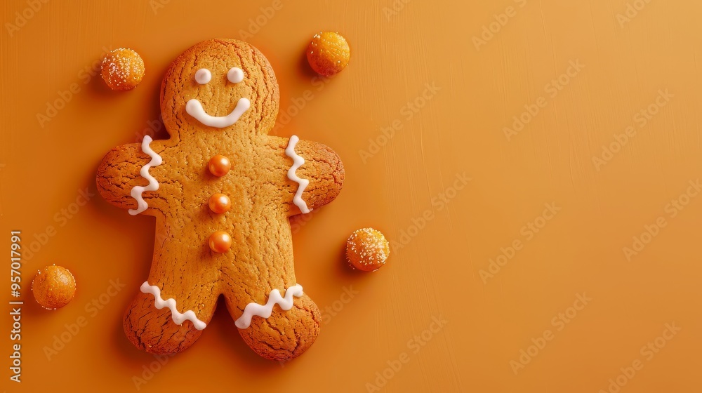 Gingerbread man on an isolated colorful background Gingerbread man on an isolated colorful background