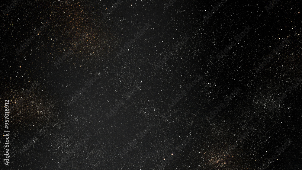 Fototapeta premium Dark background banner with stars, space, and dust that form an abstract shape.
