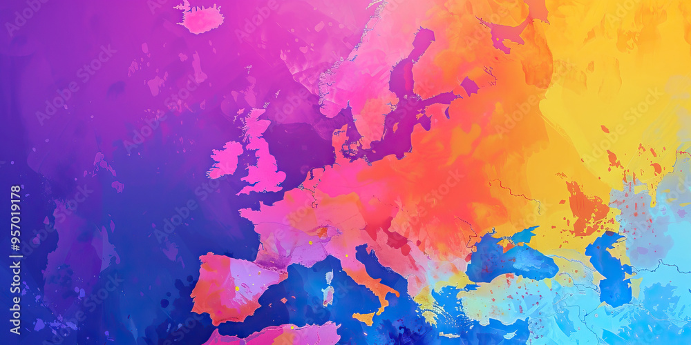 Fototapeta premium Color-Coded Heatmap: Educational Attainment by Gender in Europe