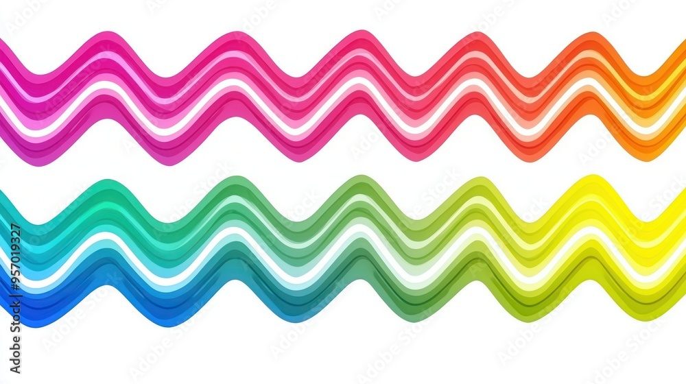 Fototapeta premium A zigzag border in a rainbow of colors, perfect for a fun and lively theme.