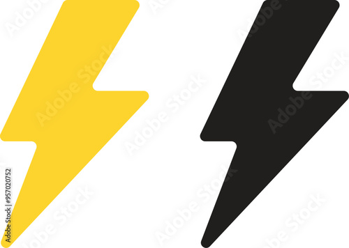 Flash icons collection. Electric symbols. Electric lightning symbols. Flash light sign. Electric vector icons, Bolt lightning flash icons