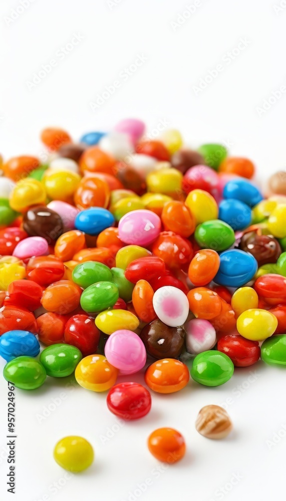 pile colorful candys on white background pile colorful candys on white background