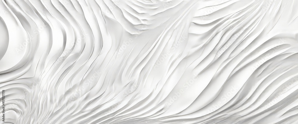 Obraz premium white wavy paper texture background
