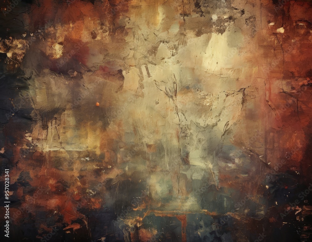 Obraz premium painting with red and brown background