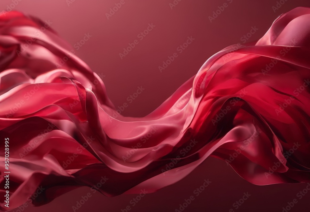 Obraz premium red silk fabric on dark background