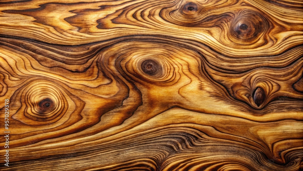Detailed close-up of natural wood grain texture, showcasing intricate patterns of dark and light brown swirls, flecks, and knots on a rich, warm wooden surface. Detailed close-up of natural wood grain texture, showcasing intricate patterns of dark and light brown swirls, flecks, and knots on a rich, warm wooden surface.