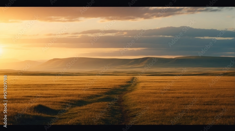 Steppes and mountains, landscape Steppes and mountains, landscape