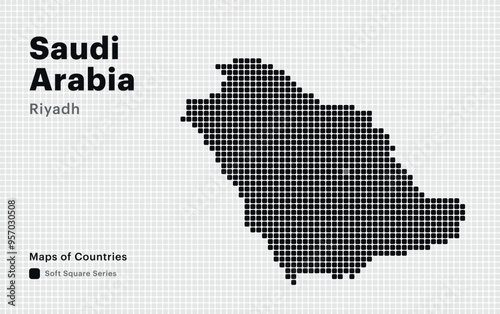 Creative Dotted Map of United Arab Emirates with capital Abu Dhabi. Soft Square dots