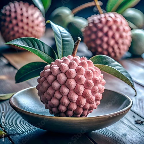 A stunning 3D illustration of a vibrant Araza fruit. rendered in realistic detail. photo