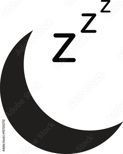 moon sleeping icon. sleeping person icon. people fell asleep sign. Sleep Icon. Sleeping, zzz or slumber in thought. Sleeping time icon.