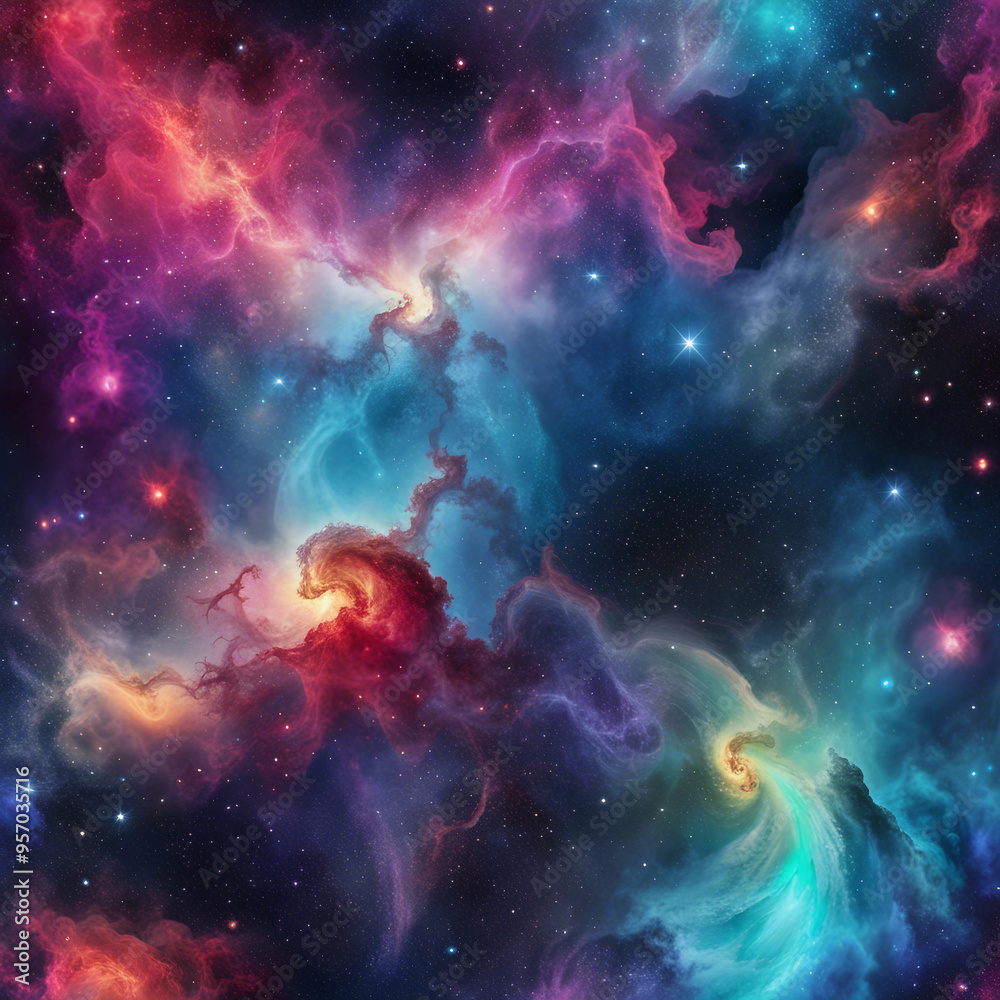 Fototapeta premium colorful nebula galaxy illustration background