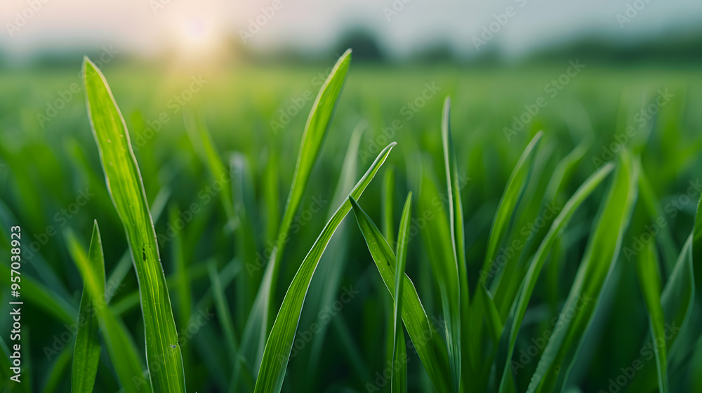 Obraz premium Closeup Lush Green Grass Wellmaintained