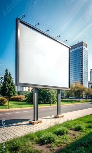 Wallpaper Mural A blank billboard stands tall against a sunny sky. ready for your message. Torontodigital.ca