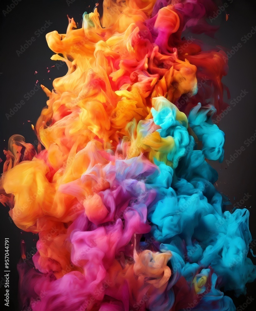Fototapeta premium colorful smoke on black background