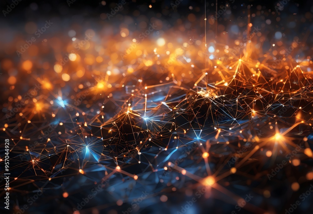 Fototapeta premium abstract background with glowing lights and lines