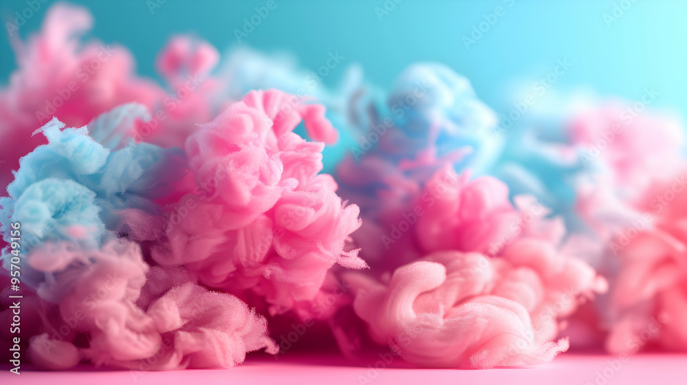 Fototapeta premium Close Colorful Cotton Candy Background