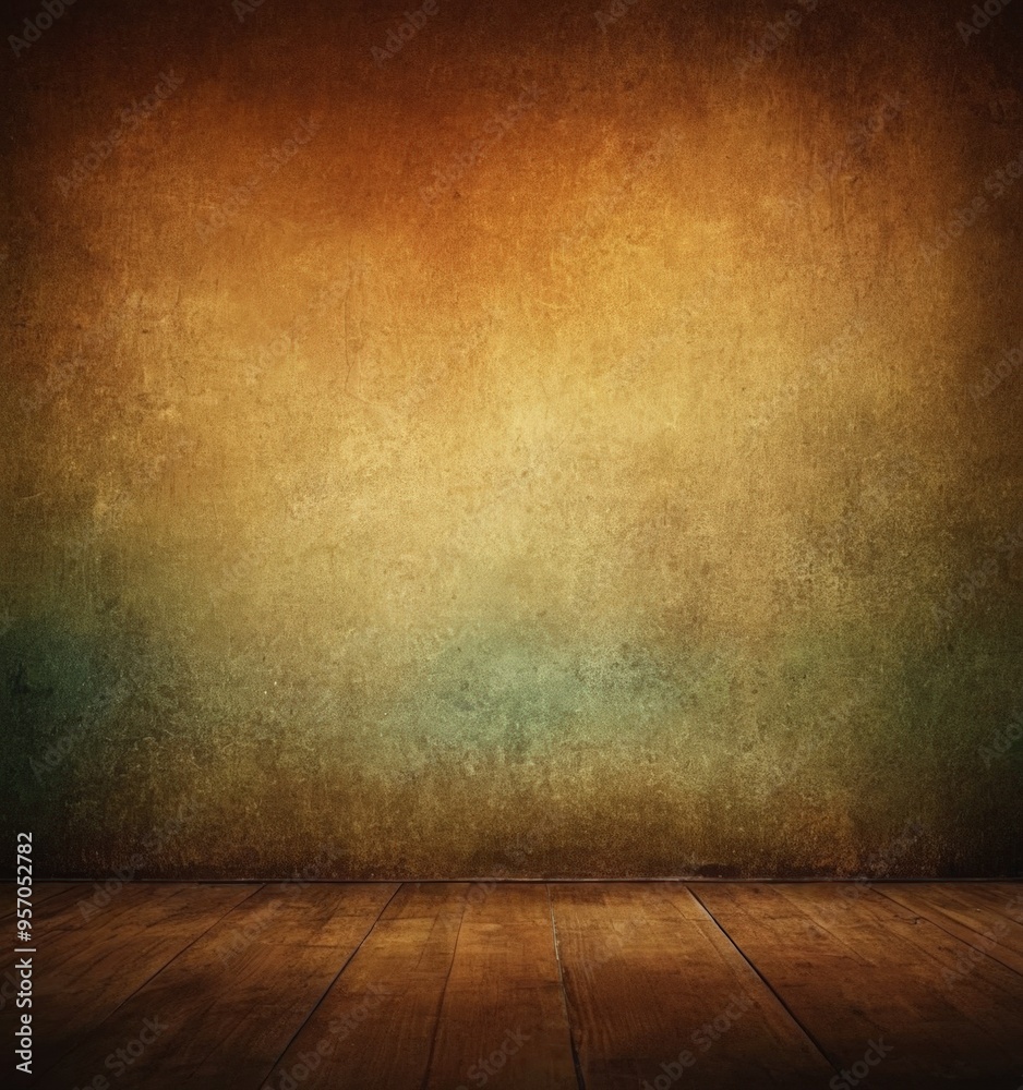 wooden floor with gry wall in the background wooden floor with gry wall in the background