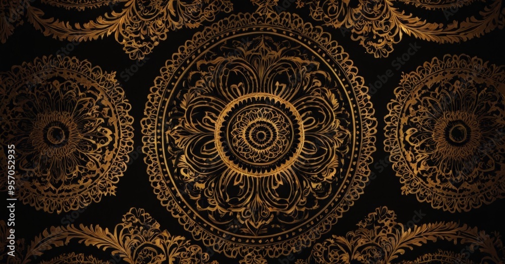 seamless gold floral pattern on black background vector seamless gold floral pattern on black background vector