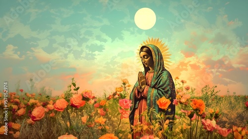 LADY OF GUADALUPE. ILLUSTRATION CONCEPT