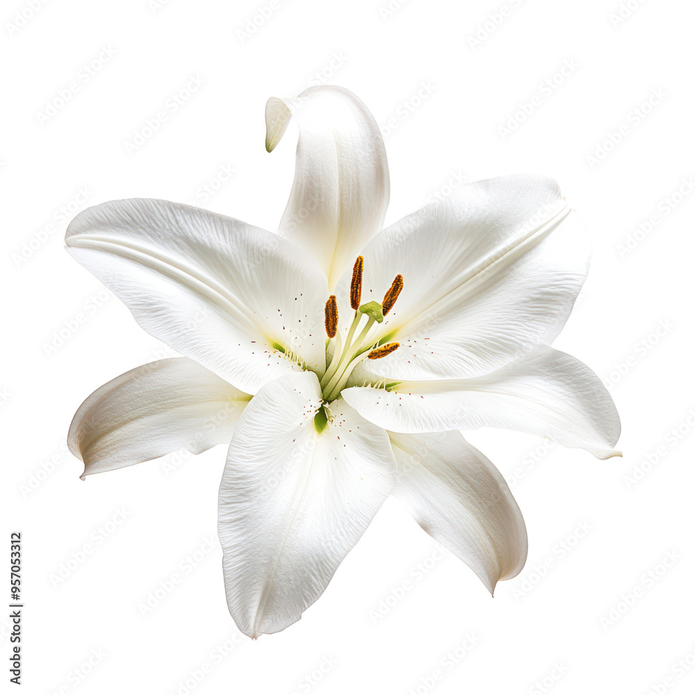 Fototapeta premium Siroi Lily object isolated on transparent png.