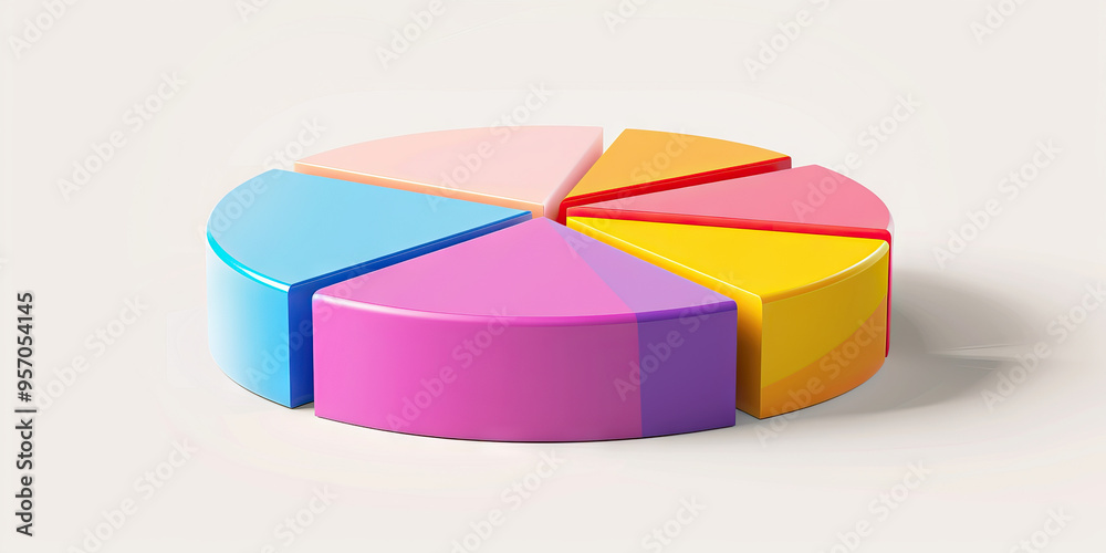Obraz premium Colorful Pie Chart Showcasing Market Share by Region