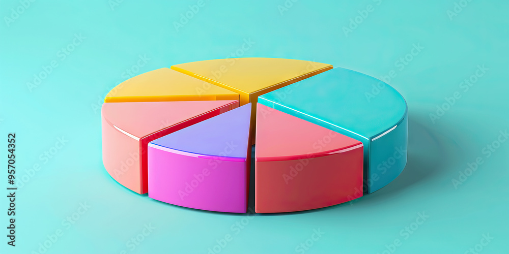 Obraz premium Colorful Pie Chart Showcasing Market Share by Region
