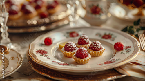 Wallpaper Mural Artfully Arranged Tartlets with Fine Dining Decor Torontodigital.ca