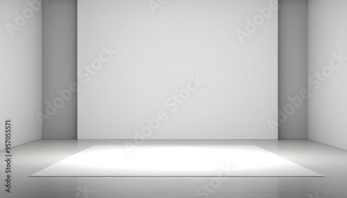 Wallpaper Mural empty white room with light and floor Torontodigital.ca