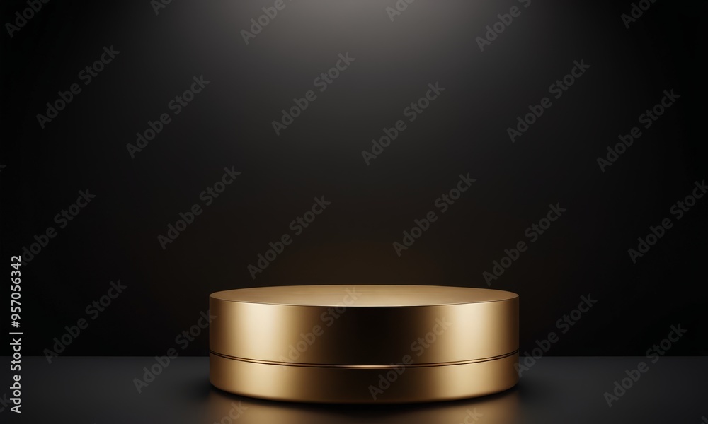gold container on black background gold container on black background
