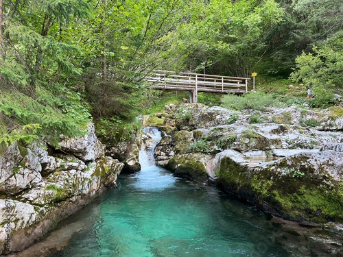 Sunik water grove or waterfalls on the Lepenca stream (Bovec, Slovenia) - Der Sunik-Wasserhain oder Wasserfälle am Bach Lepenca (Slowenien) - Šunikov vodni gaj v Lepeni (Slovenija) photo