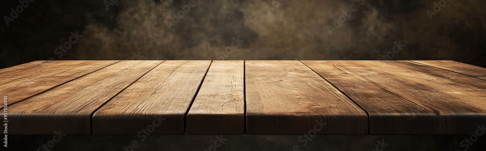 3D rendering of an empty wooden table for product display montages 3D rendering of an empty wooden table for product display montages